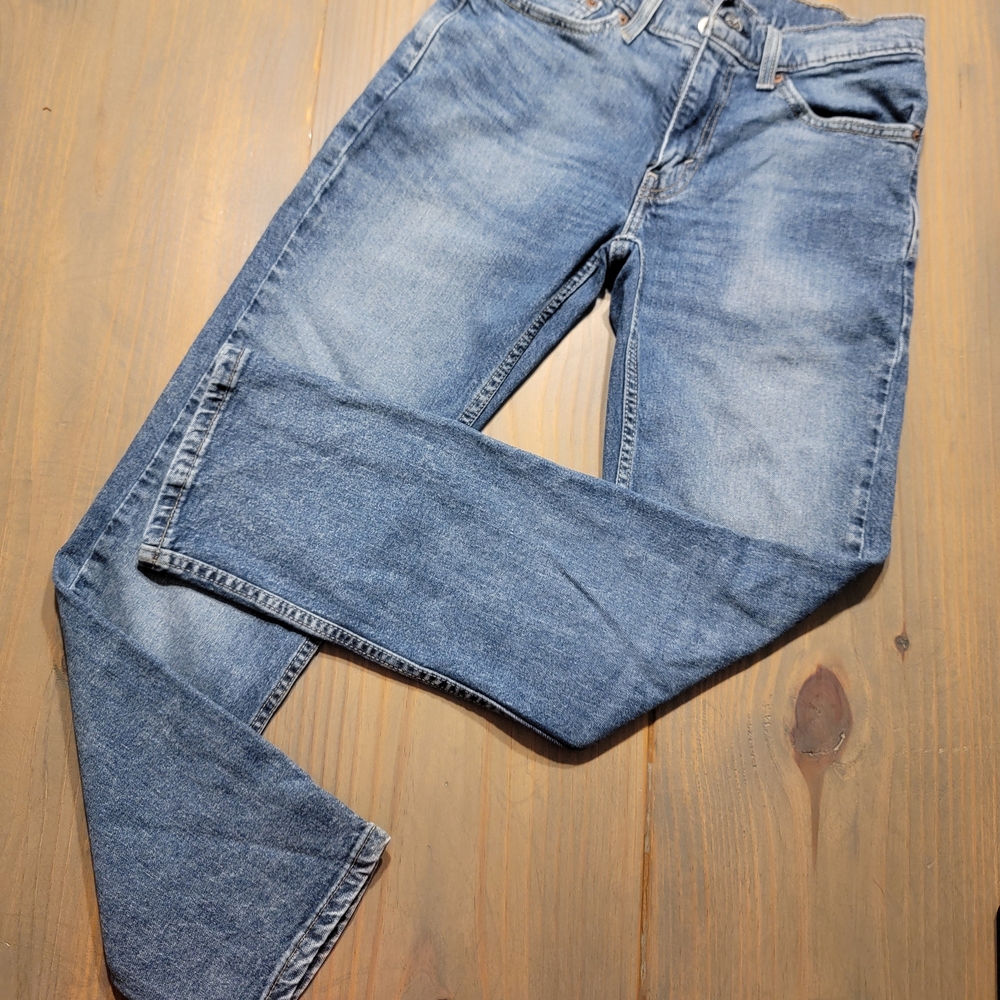 Levi's 514 Classic Men's Blue Denim Jeans W28 L30 Medium Light Wash